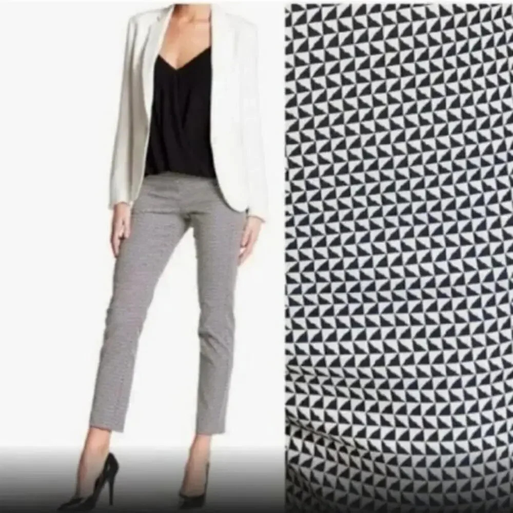 THEORY Navalane Arlington Ankle Pants Ink and Ivory Size 4 Office Professional